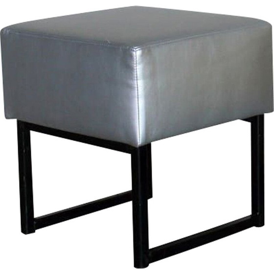 Image 1 of Vintage low modernist square stool