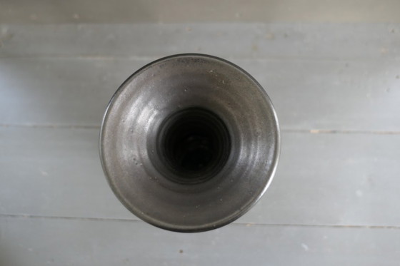 Image 1 of Vintage set of 3 heavy earthenware vases