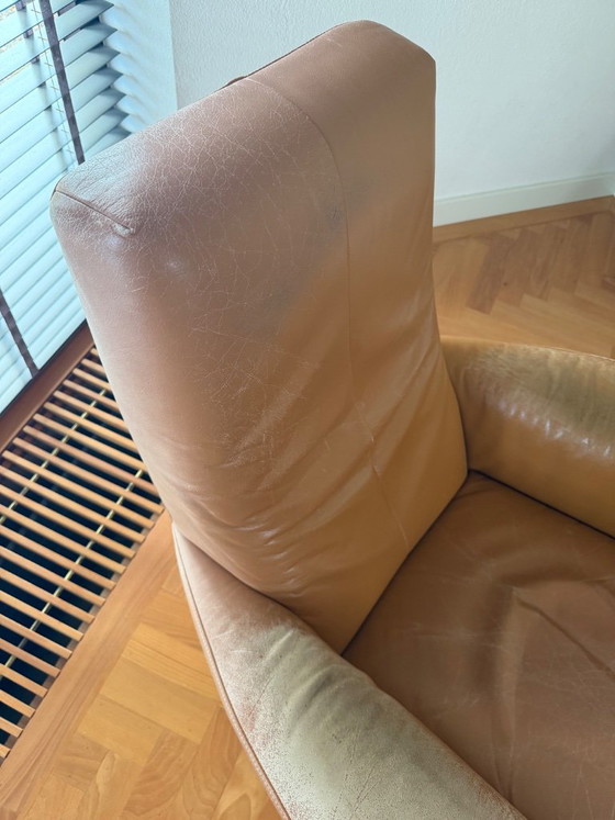 Poltrona in pelle, gialla, Label, Poltrone, Giallo, Vintage (foto 3 di 6)