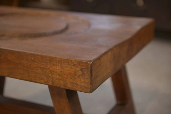 Brutalist coffee table in elm from the 1950s. – Wood (photo 7 of 12)
