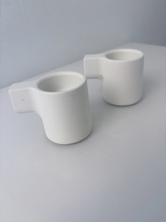 Set aus 2 Ikea Ypperlig Hay Design Kerzenhalter Weiß – Aluminium (photo 4 of 7)