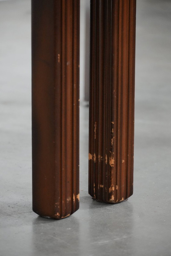 Image 1 of 2 sillas de comedor/sillas auxiliares Chesterfield de piel de vaca marrón oscuro