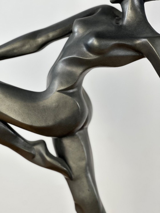 Image 1 of Regule statue "The Dancer with Drapery" signed A. Danel 1990