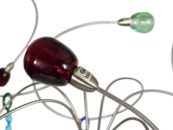 Image 1 of Harco Loor - Strawberry - murano -  6 lichts - dimmer - 1990's