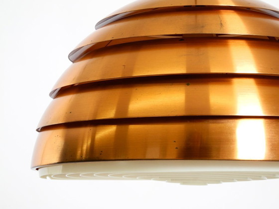 Image 1 of Lampe à suspension originale à lattes de cuivre des années 1960 par Hans-Agne Jakobsson pour Markaryd. Fabriqué en Suède