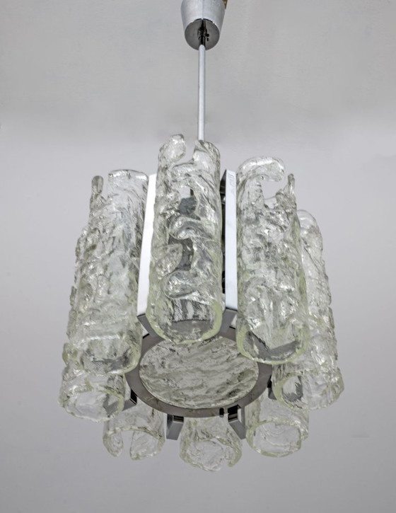 Image 1 of Lampadario postmoderno in vetro di Murano di Carlo Nason per Mazzega, anni '70