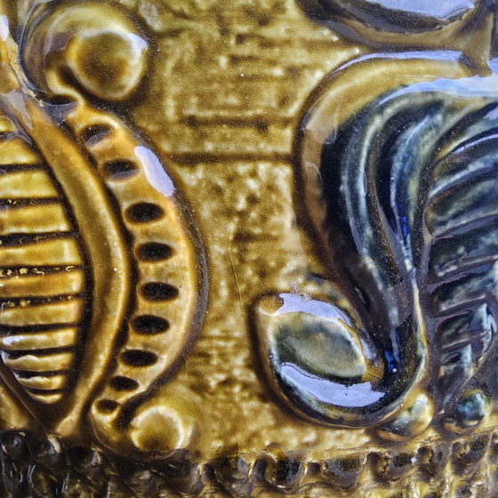 Image 1 of Vintage Ceramic XXL West Germany Vase (Bay) Mustard Colour / West Germany Vase Mustard Colour