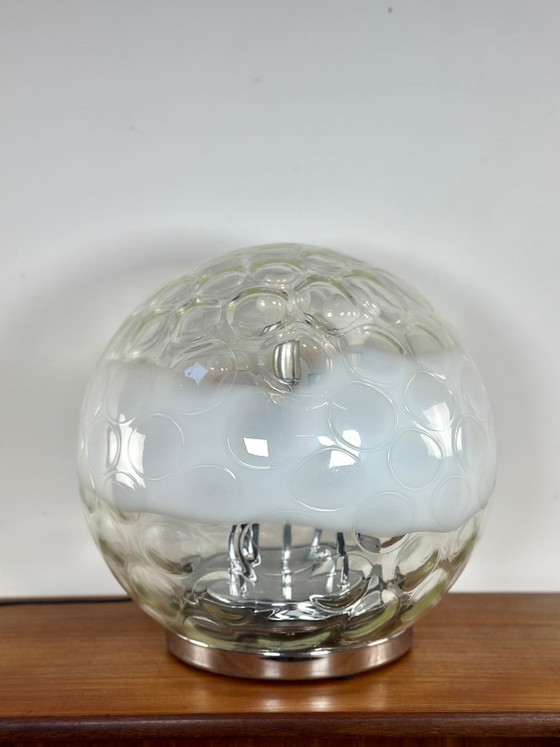 Vintage Murano Blown and Bubbled Glass Ball Lamp 1970s – Table lamps, Murano Glass (photo 4 of 13)
