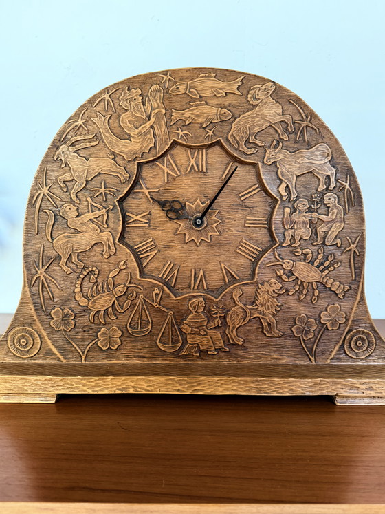 Image 1 of Orologio a pendolo vintage in rovere, Art Nouveau '73