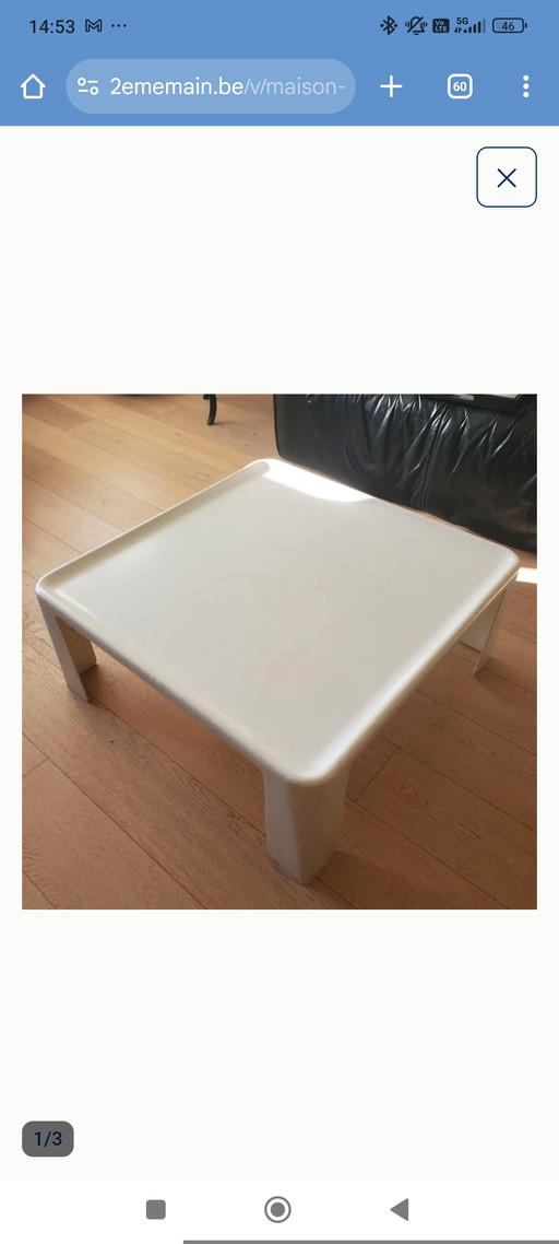 Tavolino Mario Bellini “Amanta” per C&B Italia (B&B Italia), anni '60 – Fibra di vetro bianca