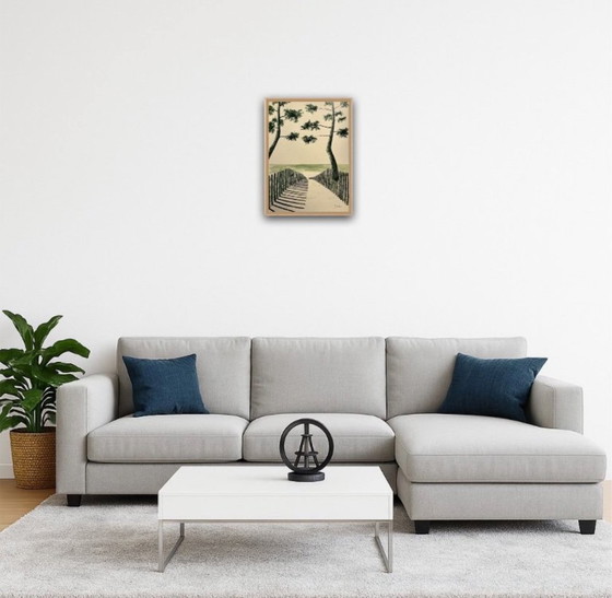 Image 1 of Olive green ink on 250g natural paper.