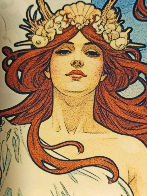 SCHEVENINGEN Alphonse Mucha Stijl travel reis Poster affiche Druck