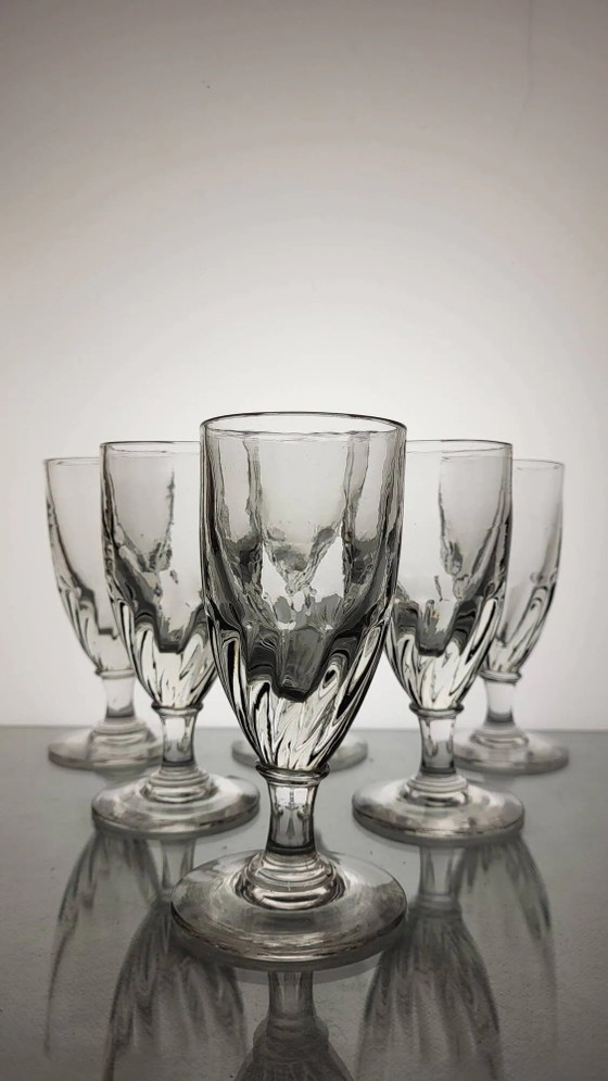 6 bicchieri da vino/assenzio del XIX secolo – Bicchieri e caraffe, Cristallo, Vetro (photo 9 of 9)