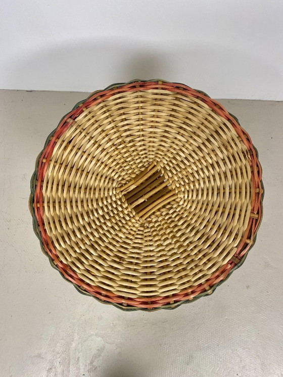 Image 1 of Rattan stool – Vintage 1970s