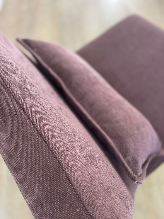 Set | 2 Stuks | Vintage Fauteuils | Herstoffeerd Paars – Cozi Caza, Polyester, Metal (photo 8 of 14)