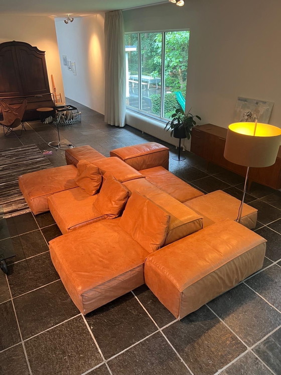 Image 1 of Living Divani extra soft Caresse Leather Cognac 10pcs +cushions