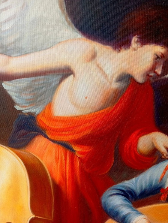 Image 1 of Pair of museum-quality oil paintings on canvas, classical reproductions