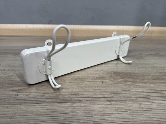 Image 1 of White Coat Rack with Double Hooks