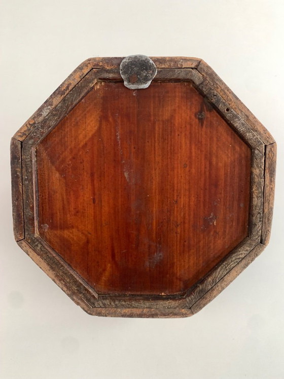 Image 1 of Antique 19th-C. Chinese Carved Wood Tea Caddy – Phoenix & Dragon Motifs 