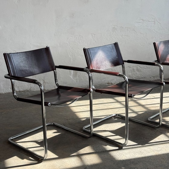 Image 1 of Set of 4 MG5 Leather Chairs by Matteo Grassi, 1970