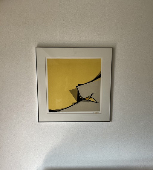 Screenprint Tension Entre Jaune Et Noir By Fon Klement