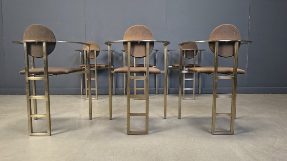 Image 1 of Post modern dining chairs by Belgochrom, set of 6 - 1980s