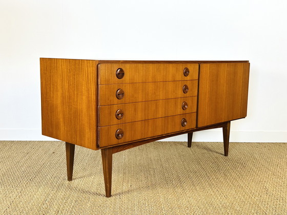 Image 1 of Minimalist Scandinavian teak sideboard, 1960s