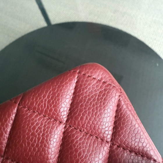 Image 1 of Chanel Classic Flap Medium - Caviar 25CM Quilted Grained Calfskin Dark Red Silver Hardware Series 16