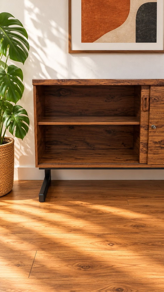 MEX Mobelfabrik vintage Sideboard, Metal, Wood, Black (photo 7 of 9)