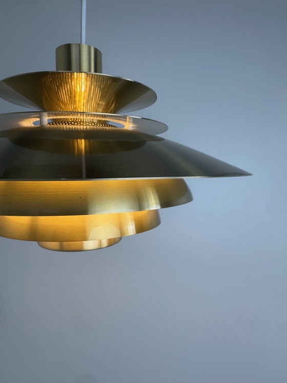 Image 1 of Suspension Jeka « Verona » de Kurt Wiborg – Design d'éclairage danois à plusieurs niveaux (années 1970)