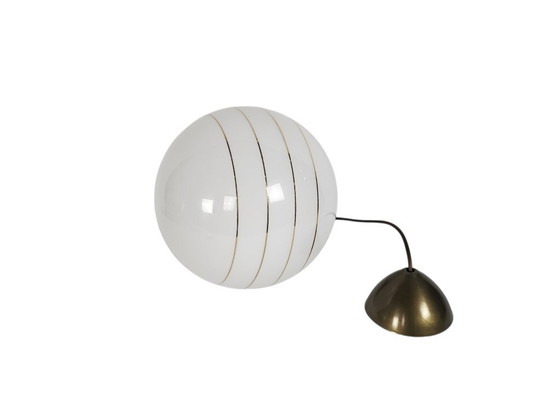 Image 1 of Suspension globe Massive - Style Hollywood Regency - Opaline - Belgique - Années 70