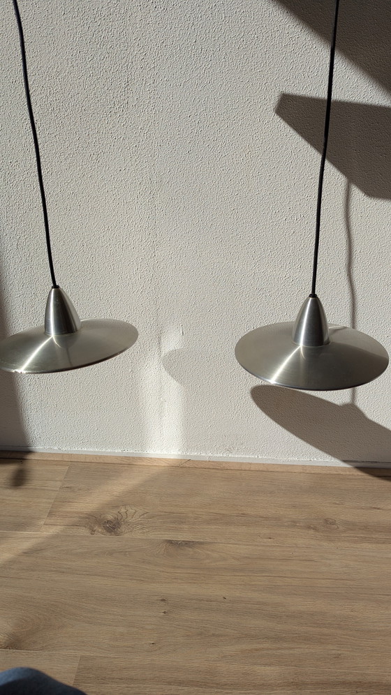 Image 1 of Lampada a sospensione doppia Hala Zeist UFO vintage in alluminio
