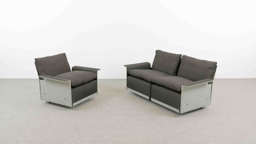 VITSOE SEATGROUP VAN DIETER RAMS, MODEL 620, EASYCHAIR+SOFA – bankstel, Textile (photo 2 of 37)