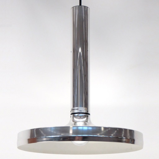 Vintage Space Age Pendelleuchte in Chrom von Erco