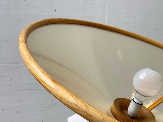 Image 1 of Lampada da soffitto in fibra di vetro e legno di Giovanni Offredi per MC Selvini, Italia, anni '70