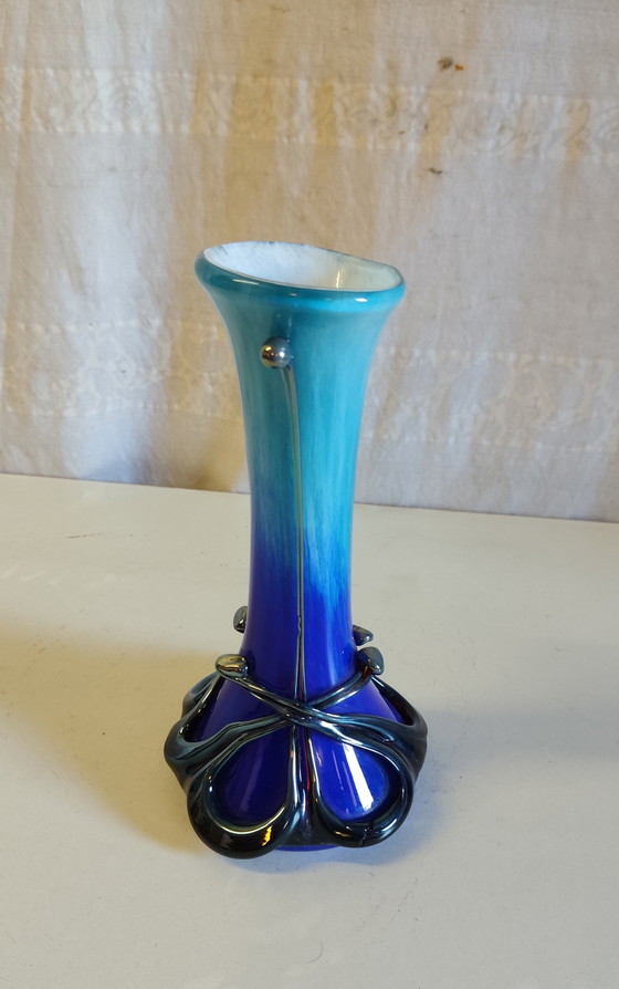 Art Nouveau style vase in Biot glass by J.M. Operto - 1980s/90s (photo 3 of 10)