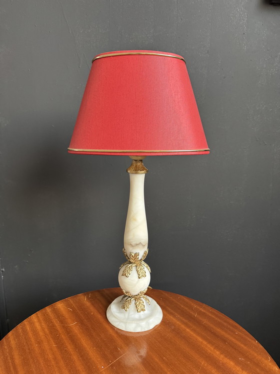Image 1 of albasten kolomlamp uit de jaren 60