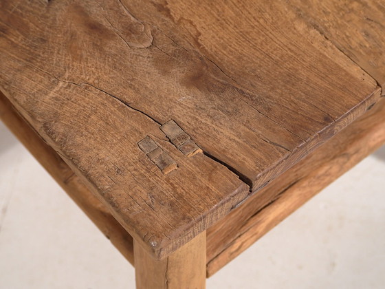 Antiker Massivholz-Couchtisch (ca. 1870), Couchtische, Braun, Rustic (Foto 13 von 18)
