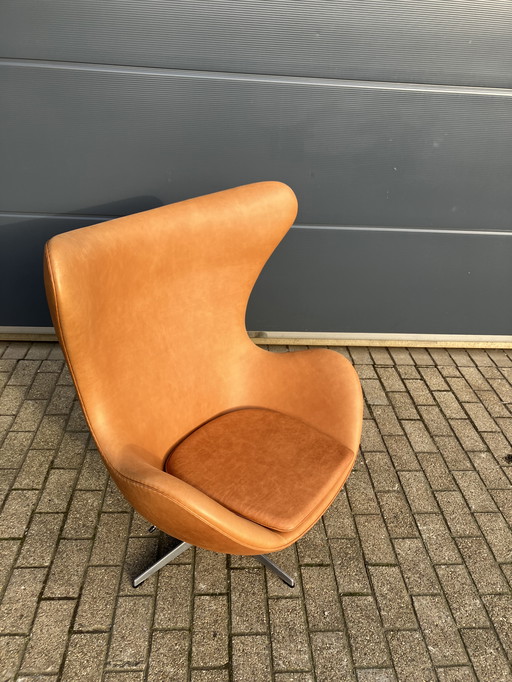 Fritz Hansen Egg Chair In Camel Cognac Leder Als Nieuw!!