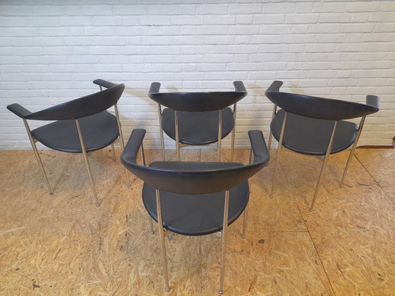 Image 1 of 4 chaises de salle à manger P40 de Fasem