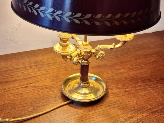 Image 1 of Lampe de table en laiton Maison Lucien Gau, style français milieu du siècle