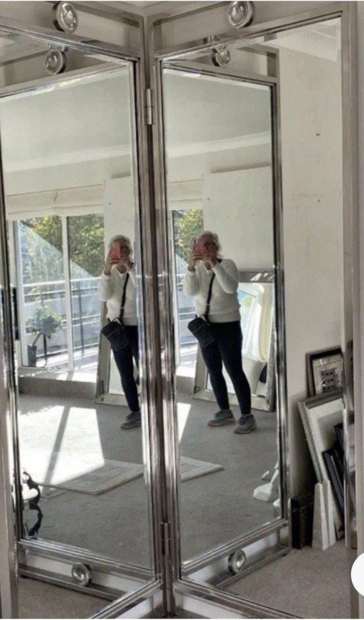 Bifold hinged Standing Mirror One Of It's Kind 88" Long 32" Wide
Each Panel
