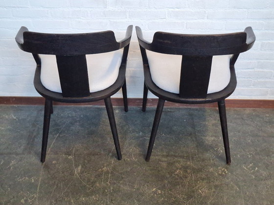 2x Porada Designstühle – Sessel, Holz, Baumwolle (photo 6 of 11)
