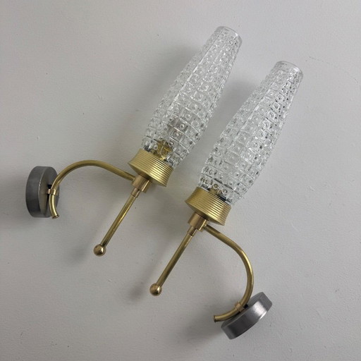PAIR OF VINTAGE 1950S WALL LIGHTS – wandlampen, Brass