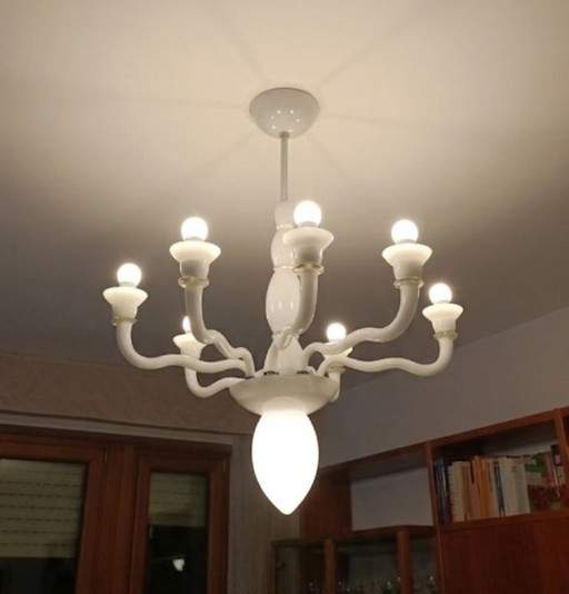 Lámpara de araña de cristal opalino VeArt