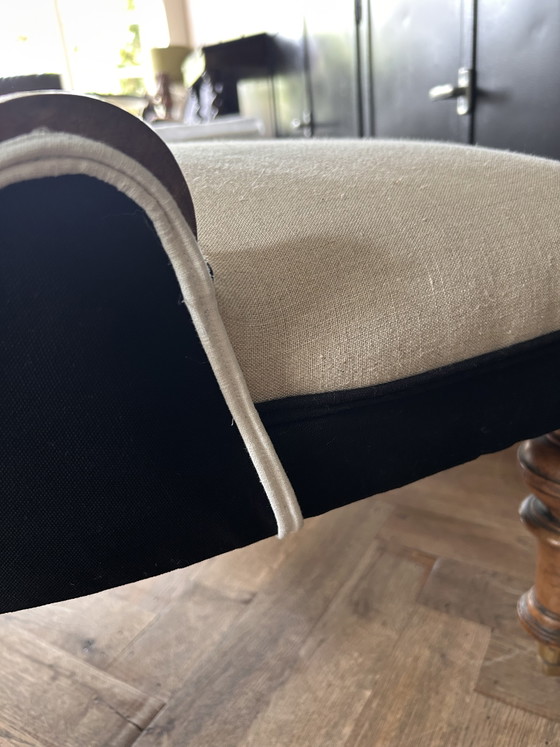 Image 1 of Antique Biedermeier knitting chair, newly upholstered