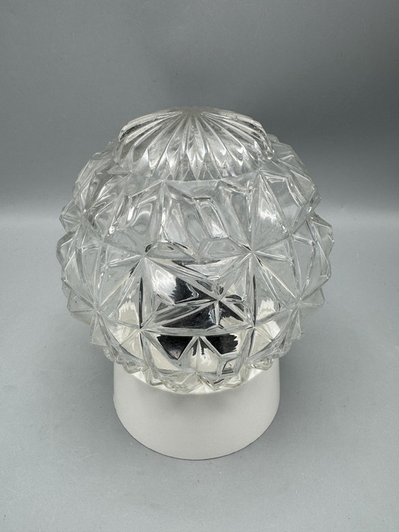 Image 1 of Clear glass lamp with beautiful pattern