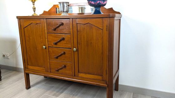 Image 1 of Vintage Mahogany and Mahogany Veneer Sideboard
