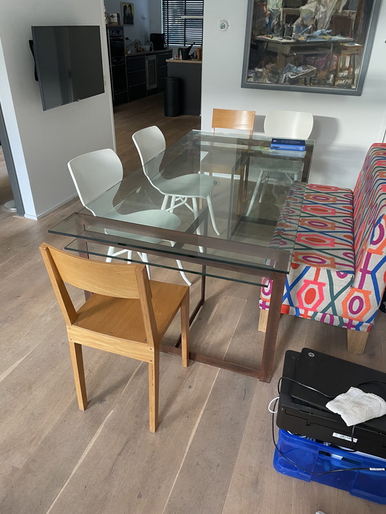 Image 1 of Bureau / table Cees Dam verre et acier