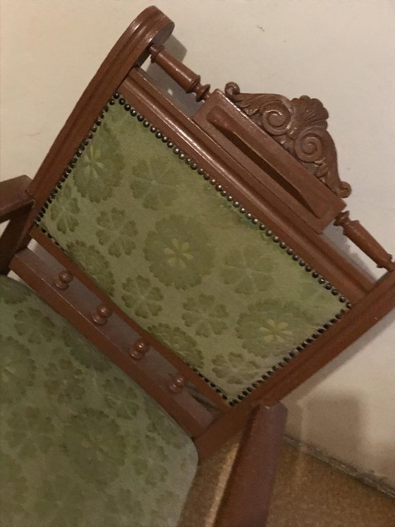 Antique Hungarian Armchair in Fabric – Wood (photo 3 of 4)